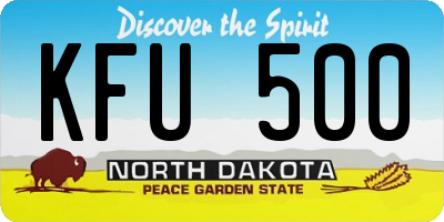 ND license plate KFU500