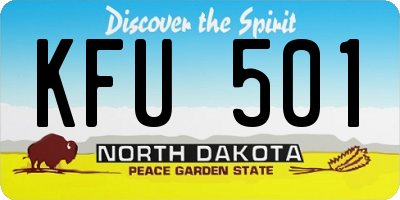 ND license plate KFU501