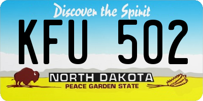 ND license plate KFU502