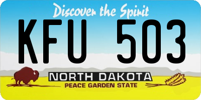 ND license plate KFU503