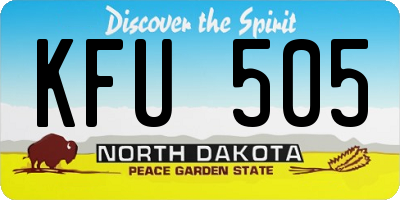 ND license plate KFU505