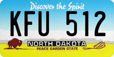 ND license plate KFU512