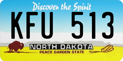 ND license plate KFU513