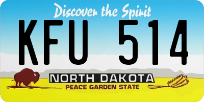 ND license plate KFU514