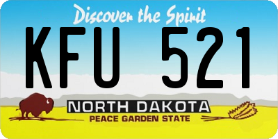 ND license plate KFU521