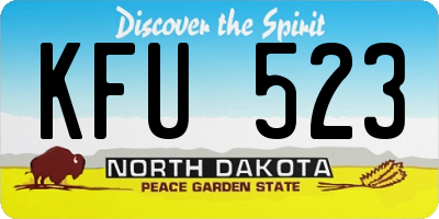 ND license plate KFU523