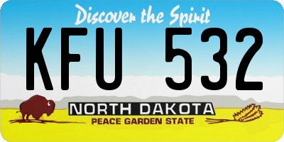ND license plate KFU532