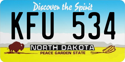 ND license plate KFU534