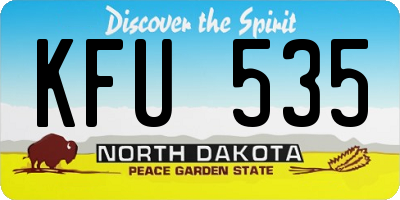 ND license plate KFU535