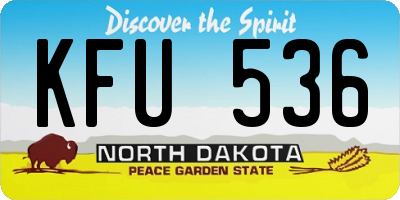 ND license plate KFU536