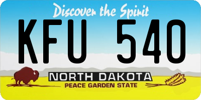 ND license plate KFU540