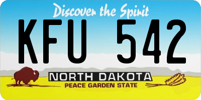 ND license plate KFU542
