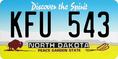 ND license plate KFU543
