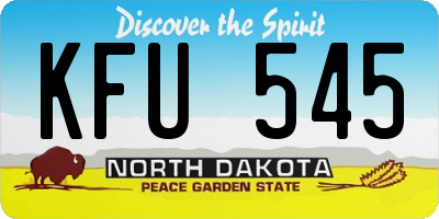 ND license plate KFU545