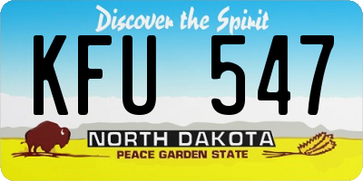 ND license plate KFU547
