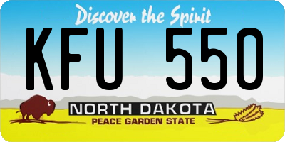 ND license plate KFU550