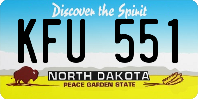 ND license plate KFU551