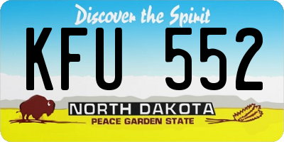 ND license plate KFU552