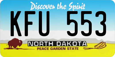 ND license plate KFU553