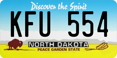 ND license plate KFU554