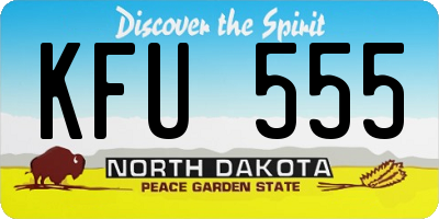 ND license plate KFU555