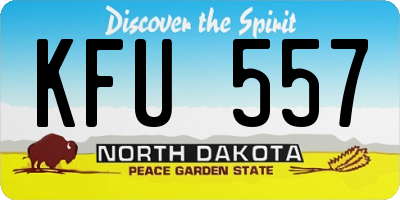 ND license plate KFU557