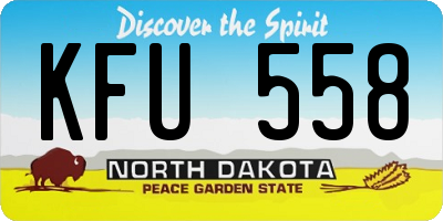 ND license plate KFU558