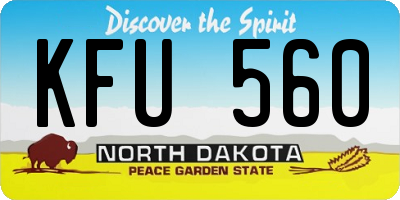 ND license plate KFU560