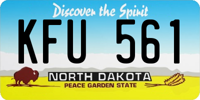 ND license plate KFU561
