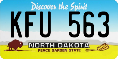 ND license plate KFU563