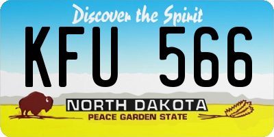 ND license plate KFU566