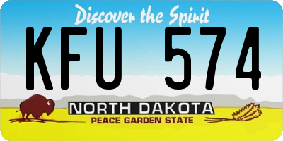 ND license plate KFU574
