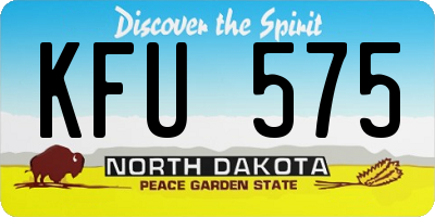 ND license plate KFU575