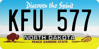 ND license plate KFU577