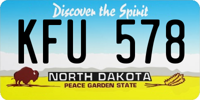 ND license plate KFU578