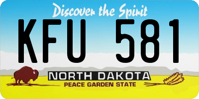 ND license plate KFU581