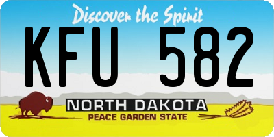 ND license plate KFU582
