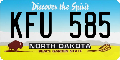 ND license plate KFU585