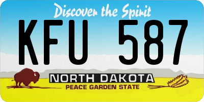 ND license plate KFU587