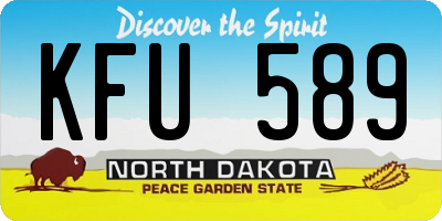 ND license plate KFU589