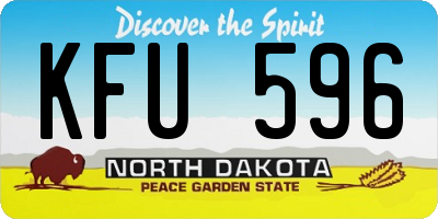 ND license plate KFU596
