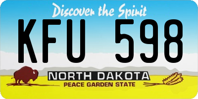 ND license plate KFU598