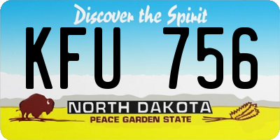 ND license plate KFU756