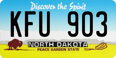 ND license plate KFU903
