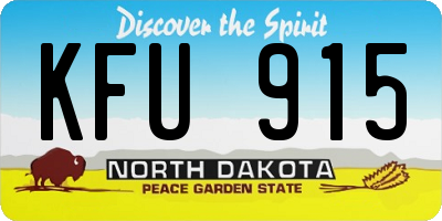 ND license plate KFU915