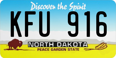 ND license plate KFU916