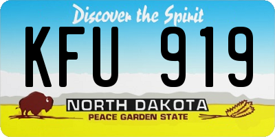 ND license plate KFU919