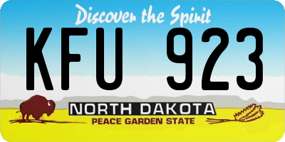 ND license plate KFU923