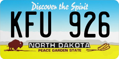 ND license plate KFU926