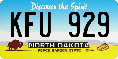 ND license plate KFU929
